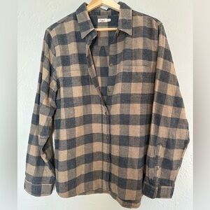 Faherty Black and Tan Plaid Shirt